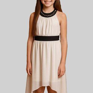 My Michelle Holiday Dress Sleeveless Rhinestone Neckline Black White Size 10